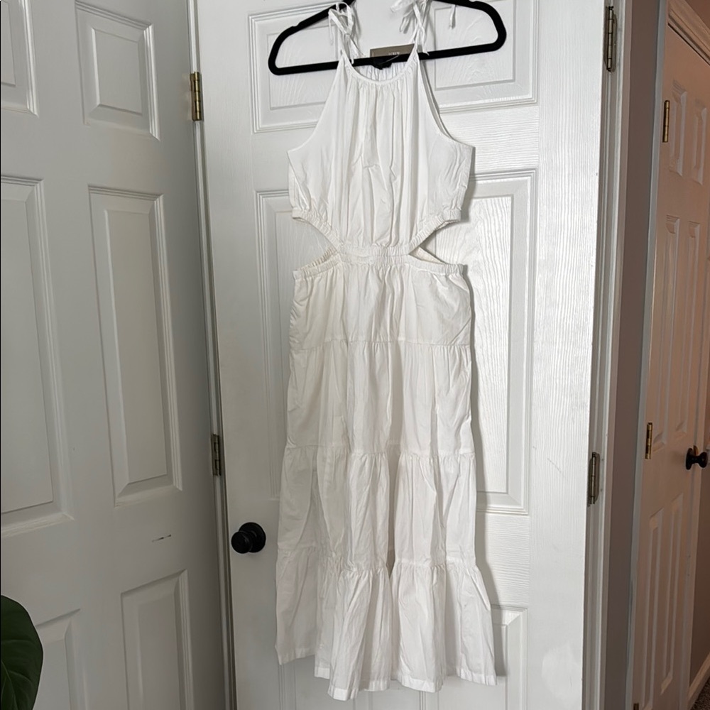 JCrew Elegant White Halter Dress